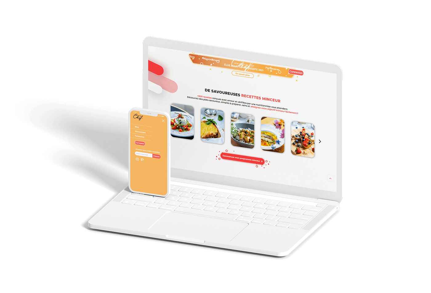 mock up phone desktop une diete de chef création site e-commerce woocommerce ae2 agence