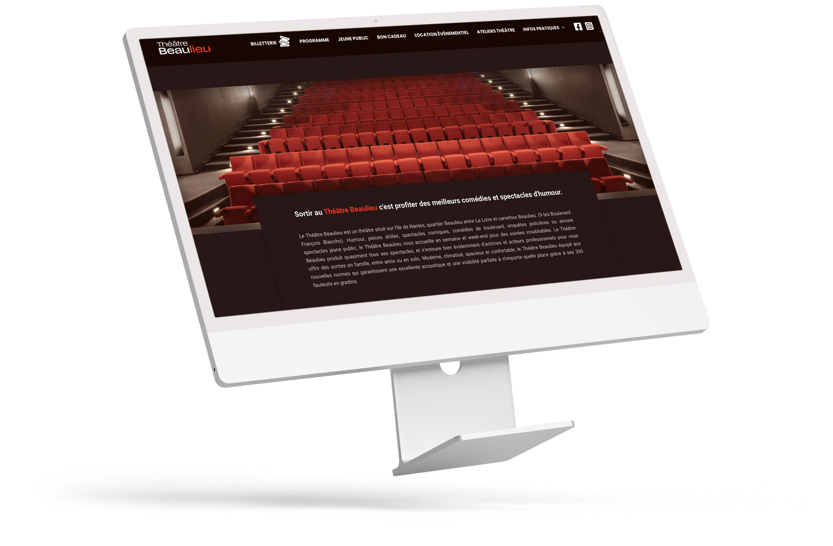 Mock up Mac site du Théâtre Beaulieu à Nantes par AE2