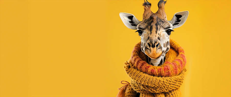Girafe qui porte une écharpe - Blog AE2 - animation site web