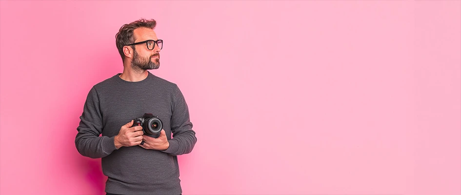 Homme qui tien un appareil photo - Blog AE2 - animation site web