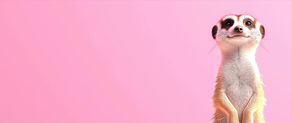 Suricate rigolo sur fond rose - Blog Ae2 - Landing page efficace