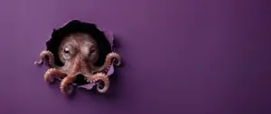 Pieuvre sur fond violet - Blog AE2