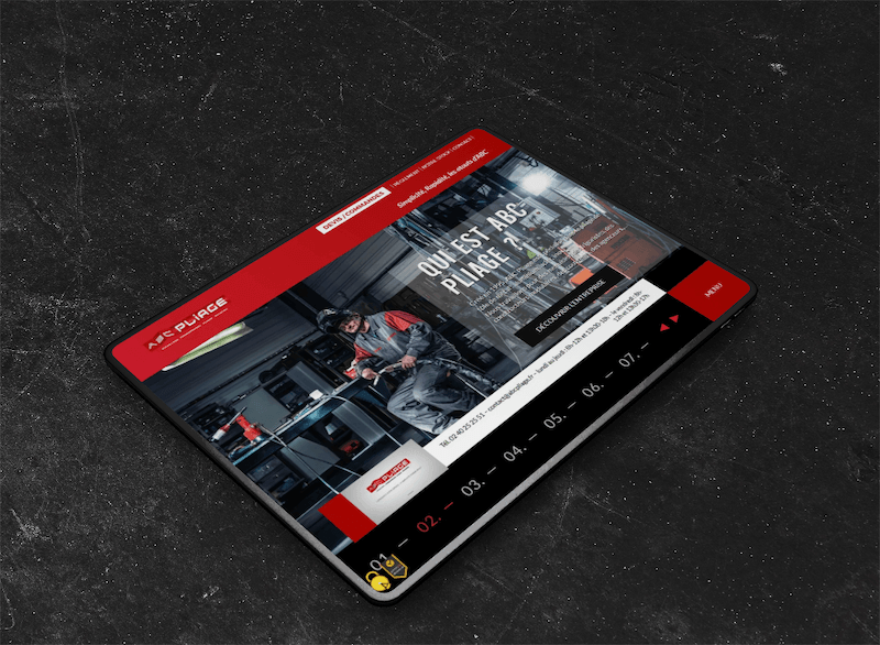 visuel tablette abc pliage -site vitrine wordpress- réalisation AE2