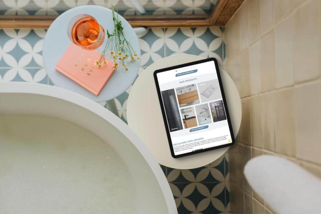 visuel tablette bain bain -site ecommerce prestashop- réalisation AE2