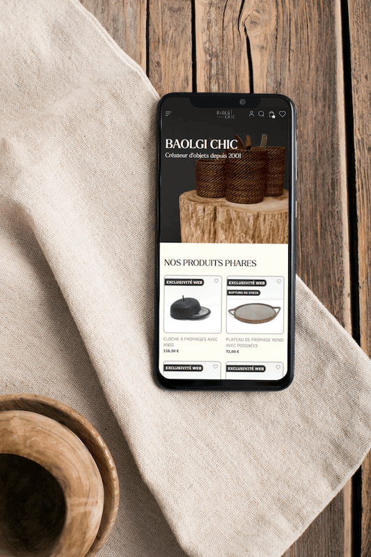 visuel mobile baolgi chic -site ecommerce prestashop- réalisation AE2
