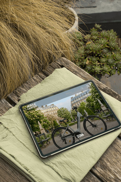 visuel tablette bike center -site vitrine WordPress- réalisation AE2