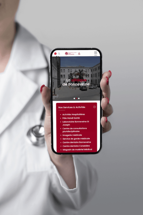 visuel mobile clinique de bonneveine -site vitrine wordpress- réalisation AE2