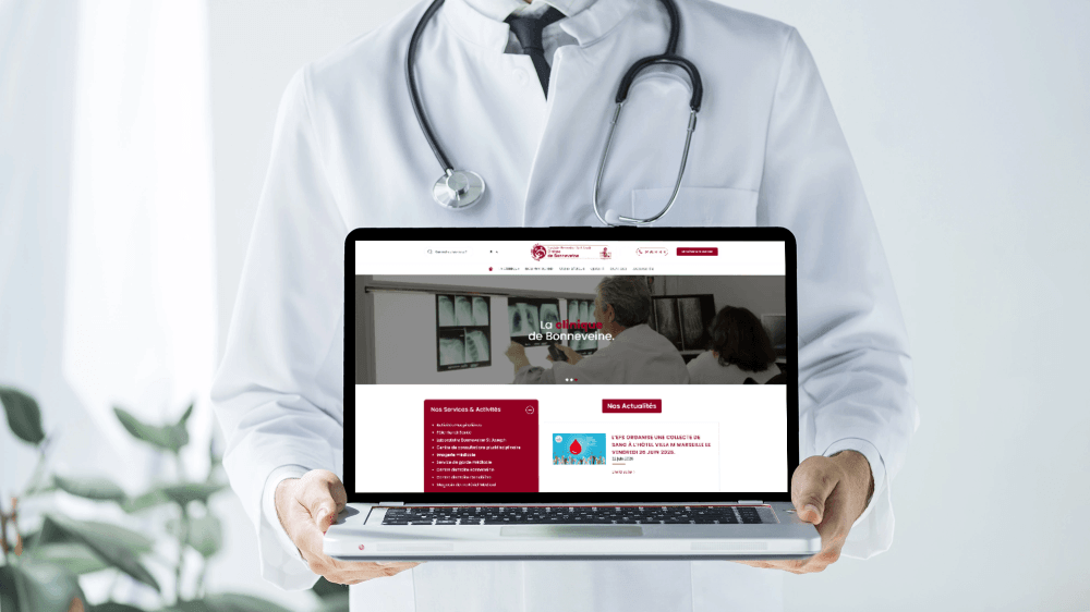 visuel ordi clinique de bonneveine -site vitrine wordpress- réalisation AE2