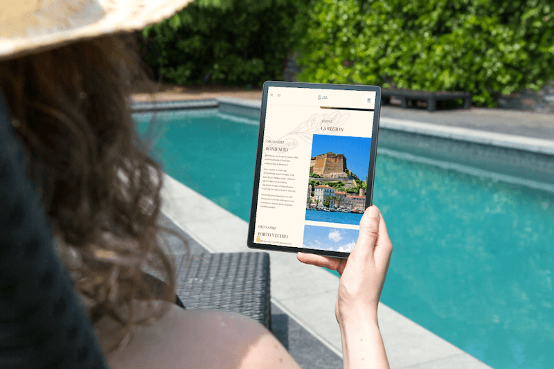 visuel tablette conciergerie cdp -site vitrine wordpress- réalisation AE2