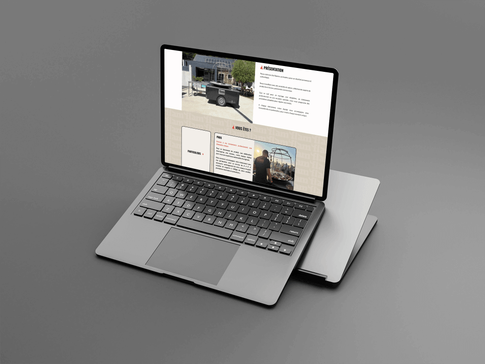 visuel ordi flam brasero -site vitrine wordpress- réalisation AE2