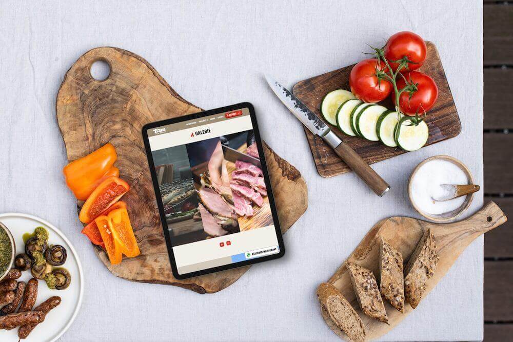 visuel tablette flam brasero -site vitrine wordpress- réalisation AE2
