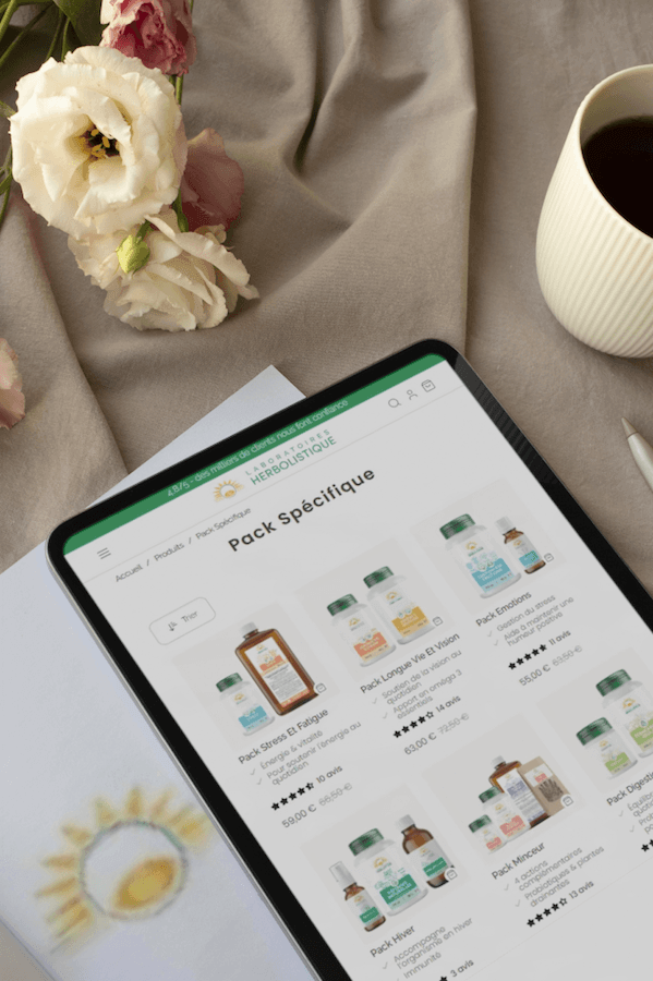 visuel tablette herbolistique -site ecommerce prestashop- réalisation AE2