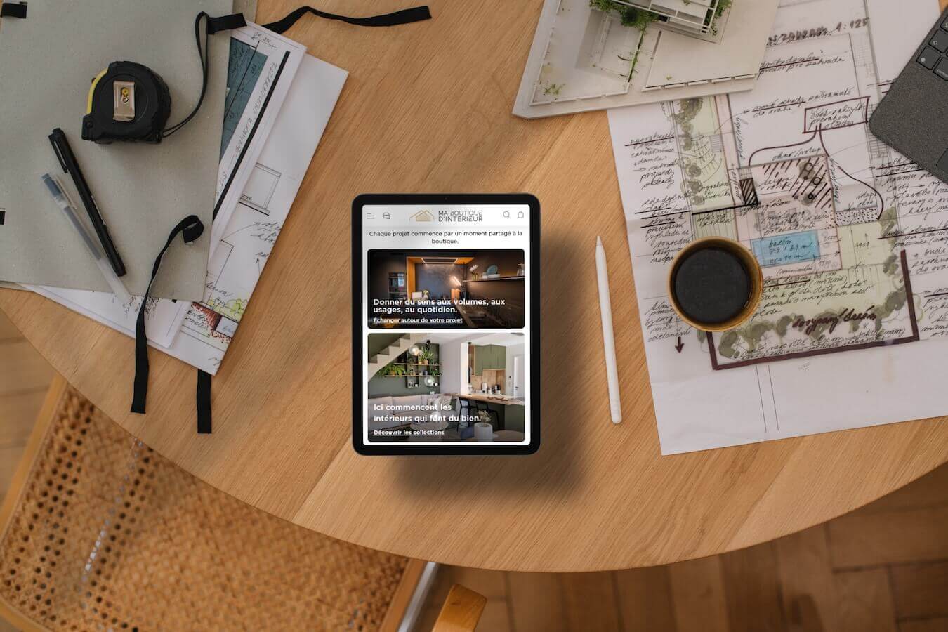 visuel tablette ma boutique d'intérieur -site ecommerce prestashop- réalisation AE2