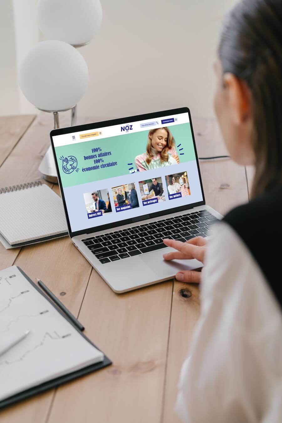 visuel ordi noz -site vitrine wordpress- réalisation AE2