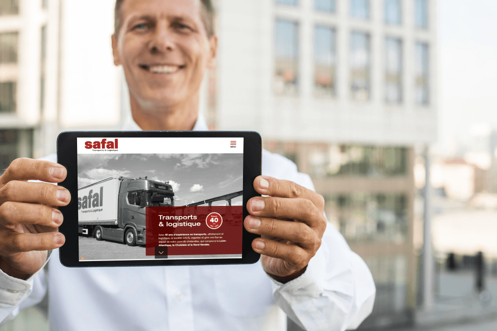 visuel tablette safal -site vitrine wordpress- réalisation AE2