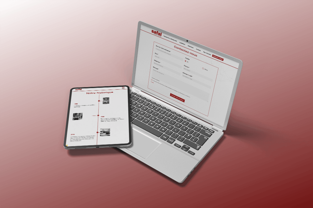 visuel tablette ordi safal -site vitrine wordpress- réalisation AE2